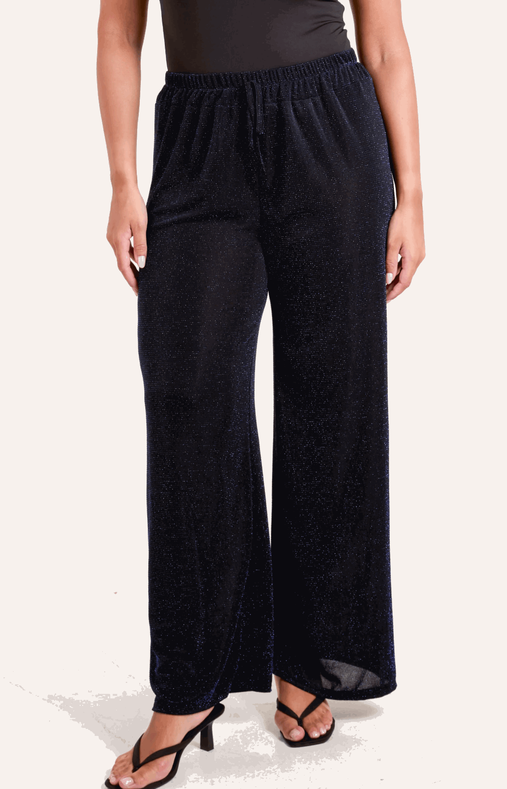 Shimmer Wide Leg Drawstring Trousers