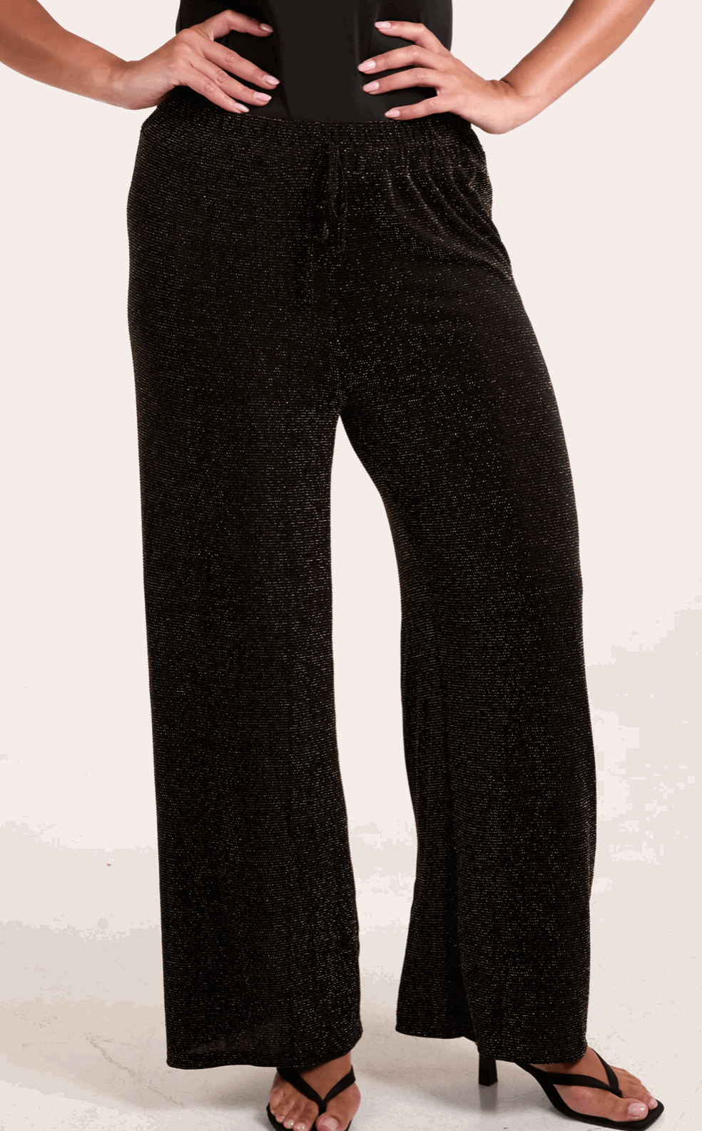 Shimmer Wide Leg Drawstring Trousers