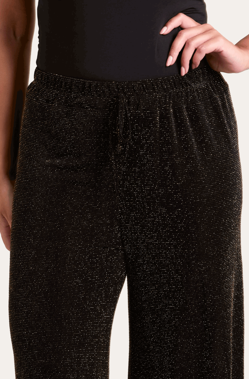 Shimmer Wide Leg Drawstring Trousers