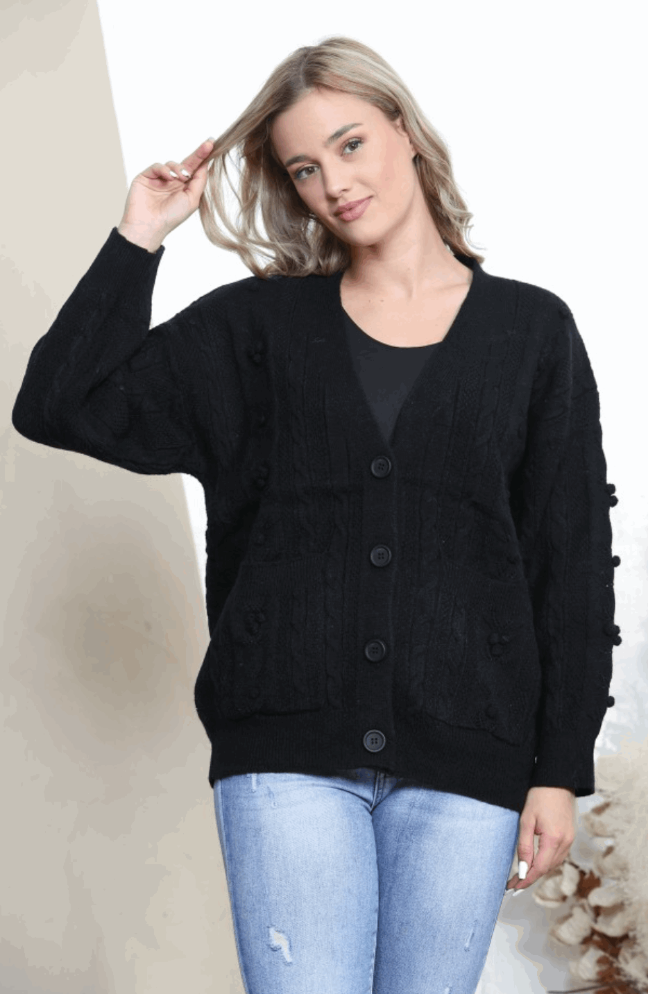 Erica Warm Cable Knit Cardigan