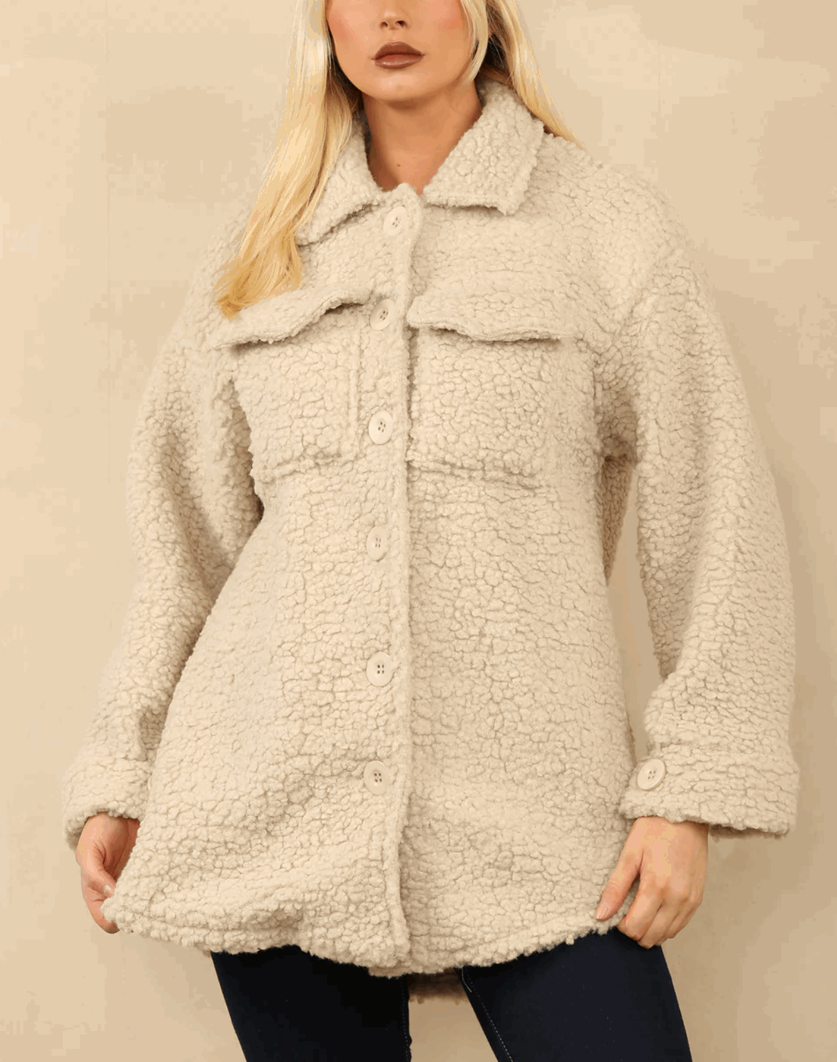 Trace Teddy Pocket Detail Shacket