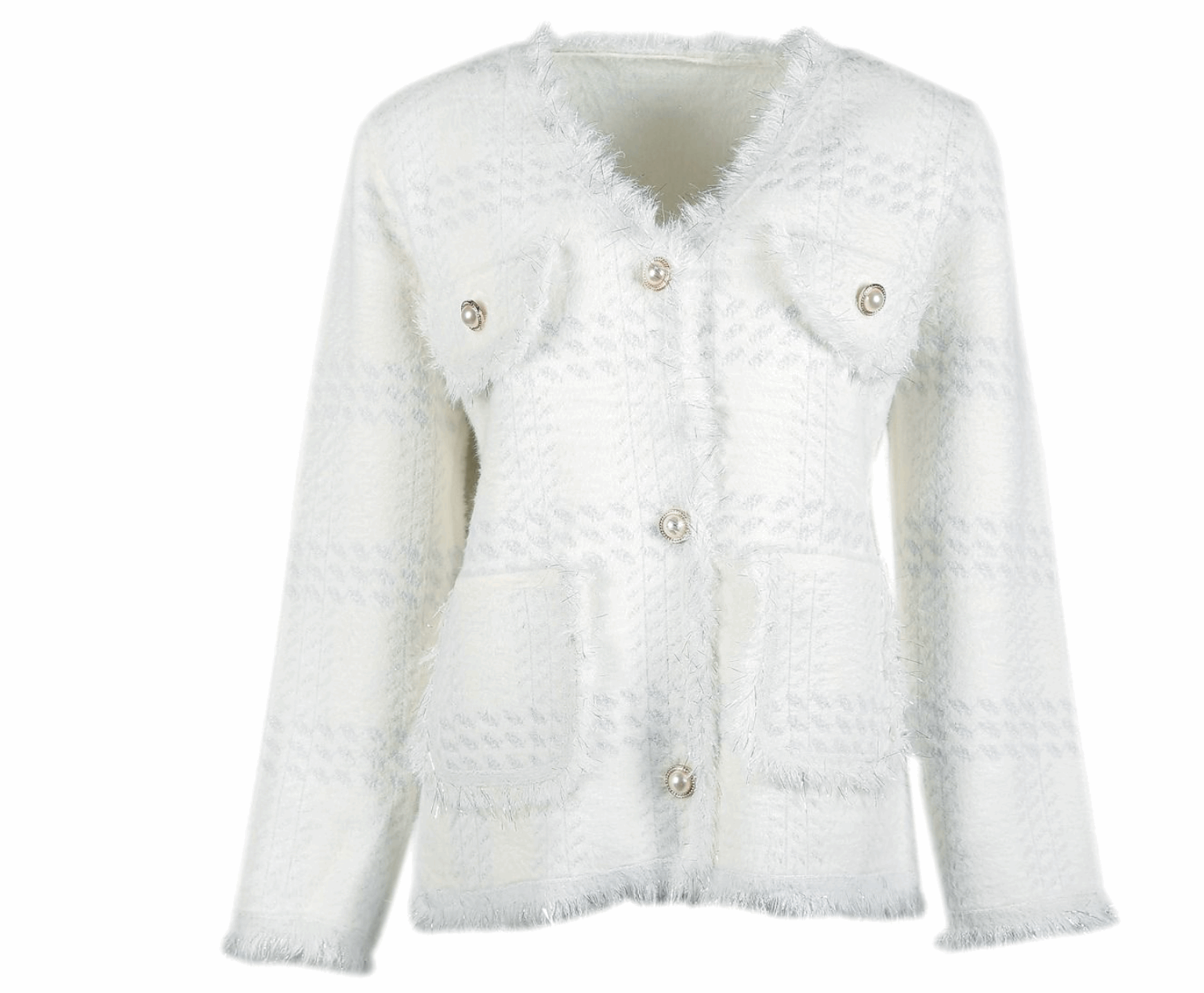 Pearl Button V Neck Cardigan