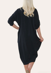 Monica Leopard trim Detail Ruched Front Dress