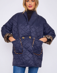 Helen Leopard Lined Quilted Jacket