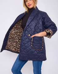 Helen Leopard Lined Quilted Jacket