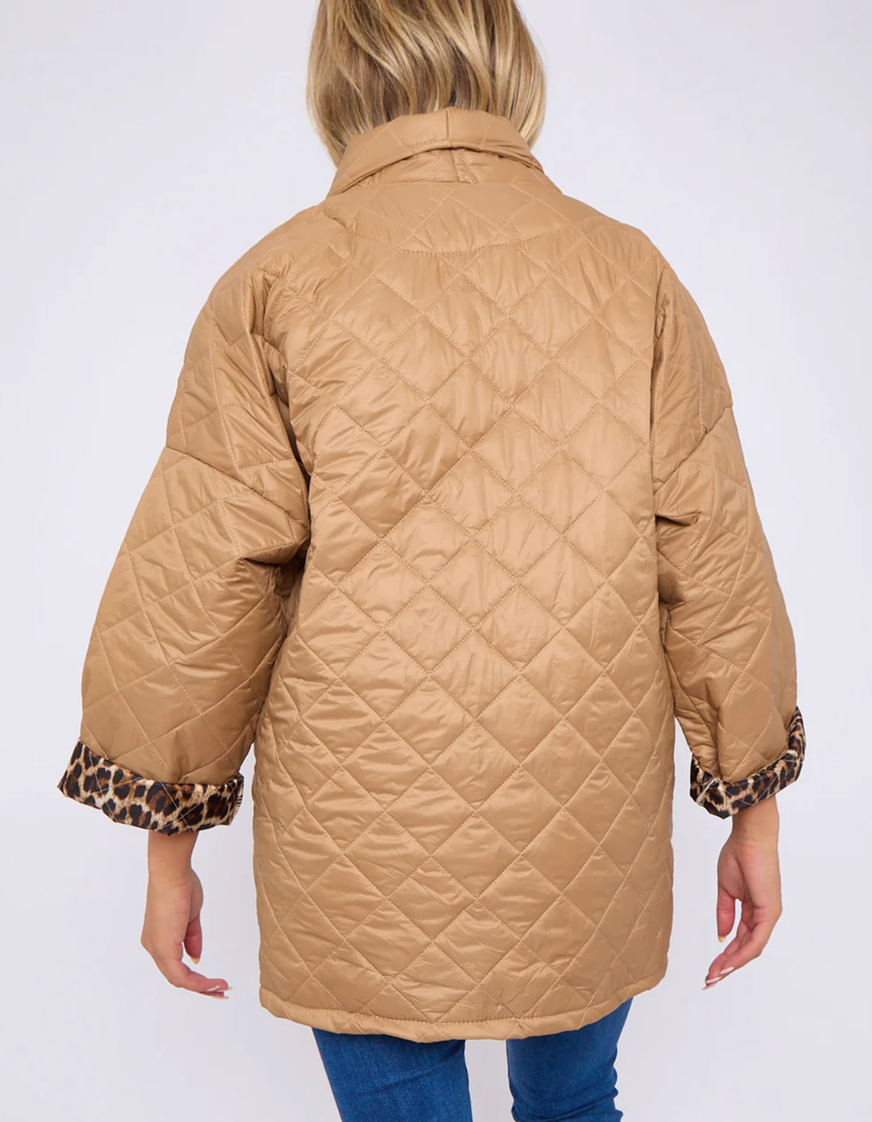 Helen Leopard Lined Quilted Jacket