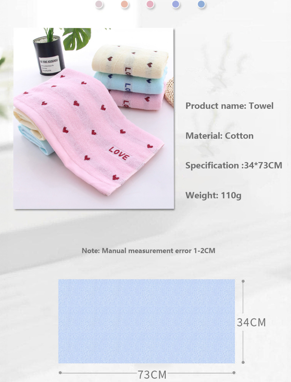 Heart Soft Hand Towel Set of Two
