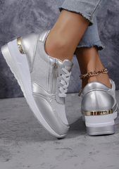 PU Leather Lace UP Sneakers