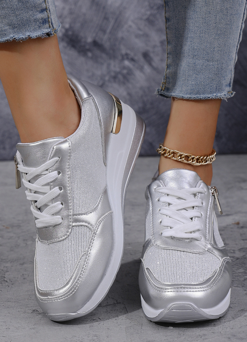 PU Leather Lace UP Sneakers
