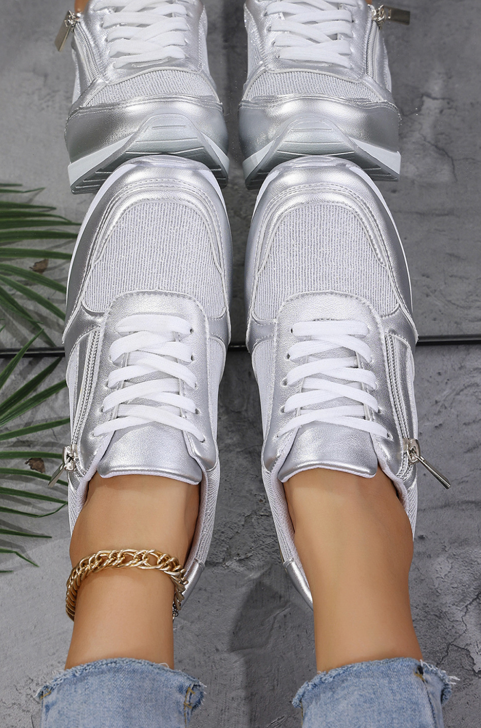 PU Leather Lace UP Sneakers