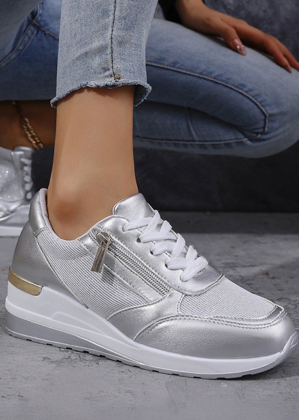 PU Leather Lace UP Sneakers