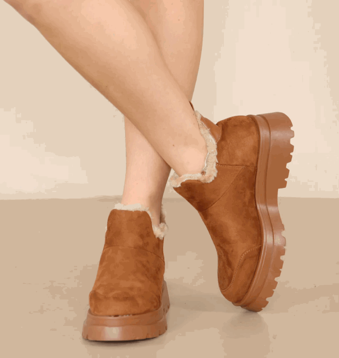 Fur Lined Chunky Ankle Boot