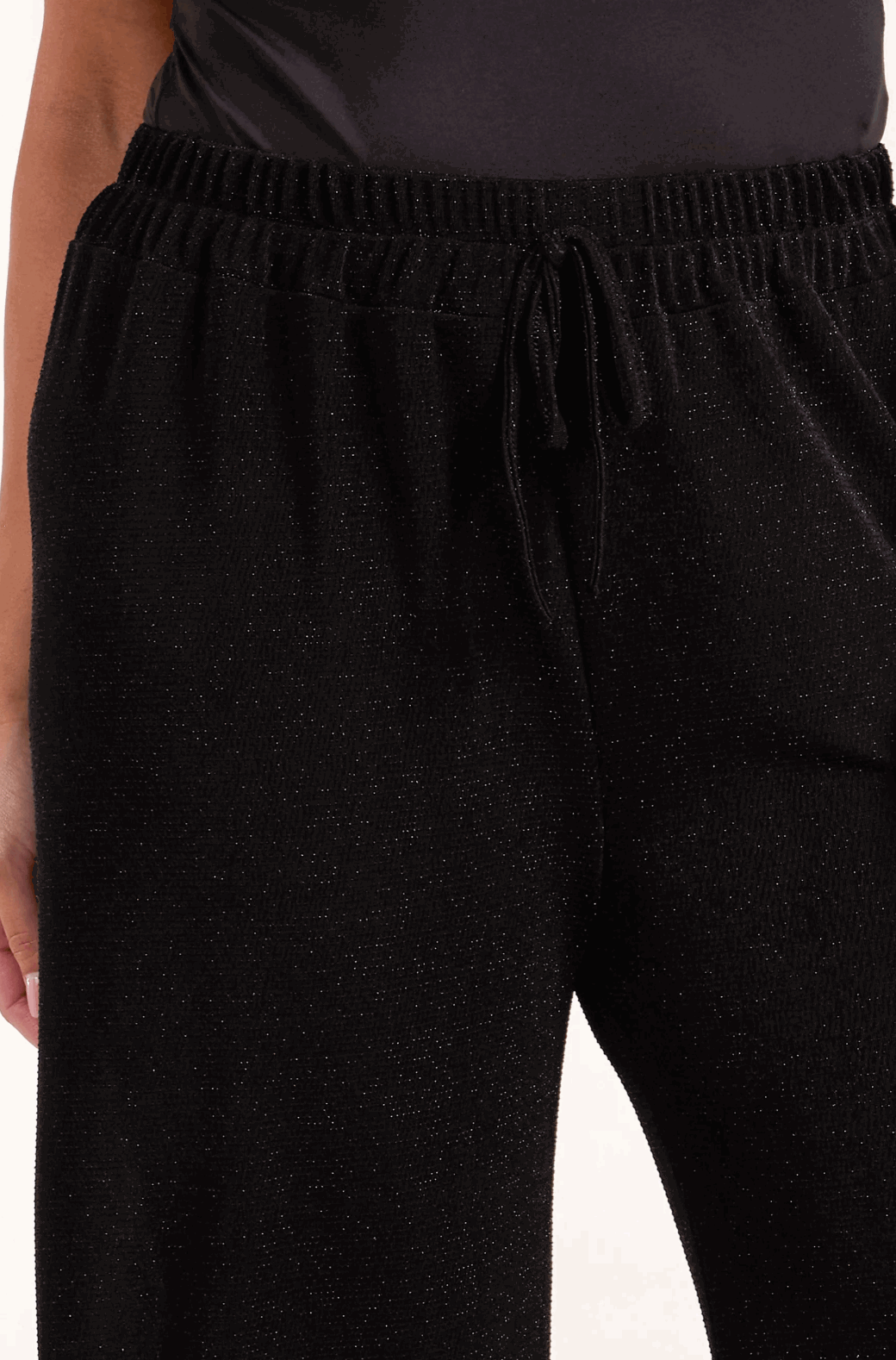 Shimmer Wide Leg Drawstring Trousers