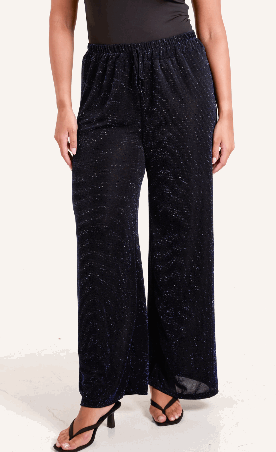Shimmer Wide Leg Drawstring Trousers