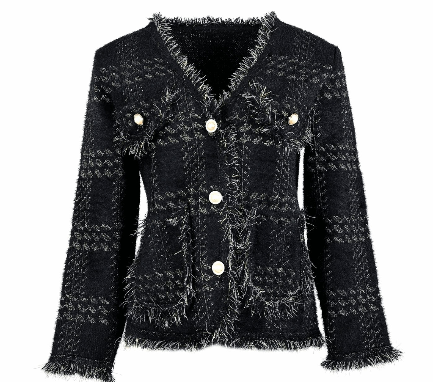 Pearl Button V Neck Cardigan