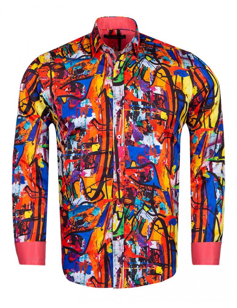 Colourful Abstract Print Men's Shirt - Startoff UK