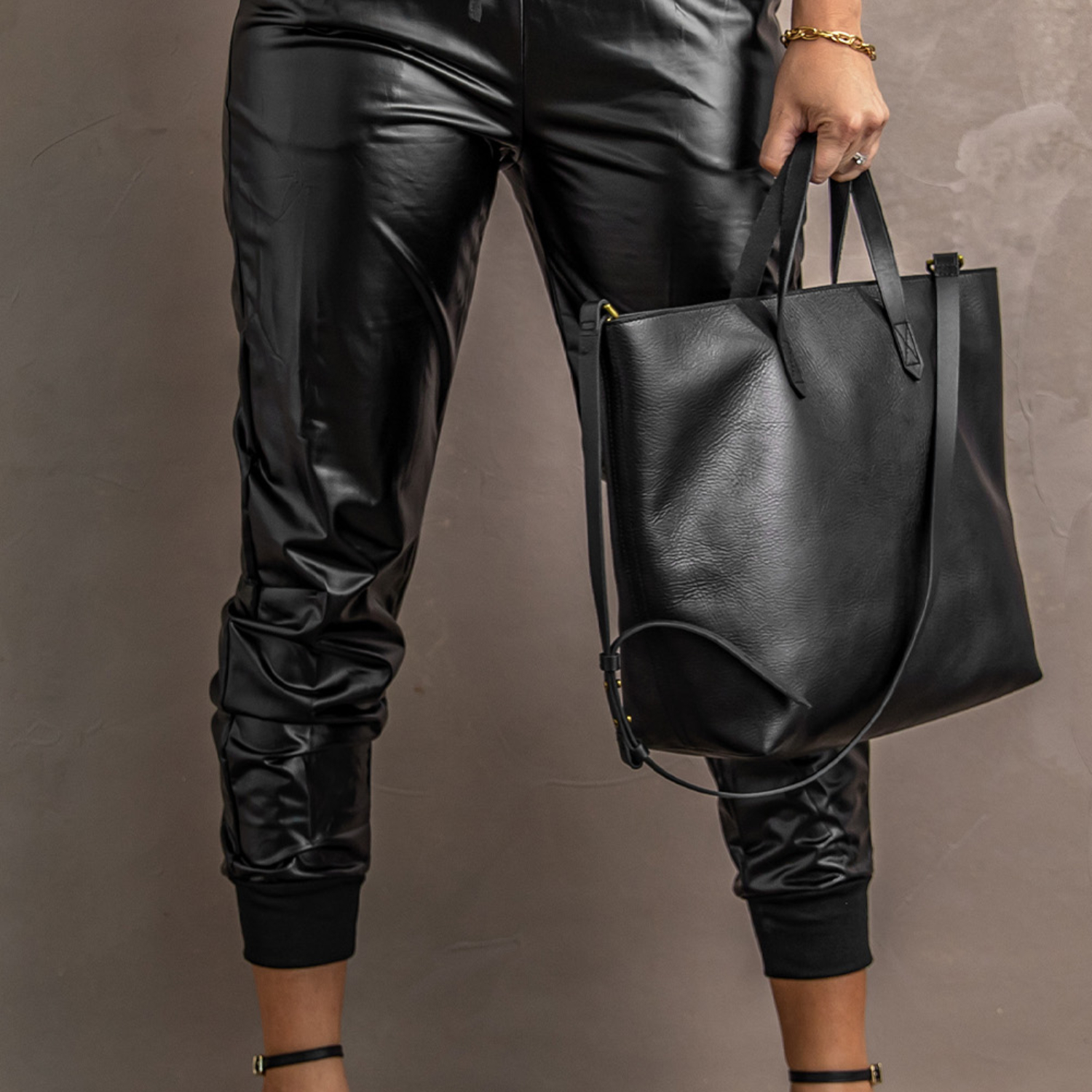Rock and Roll Faux Leather Joggers