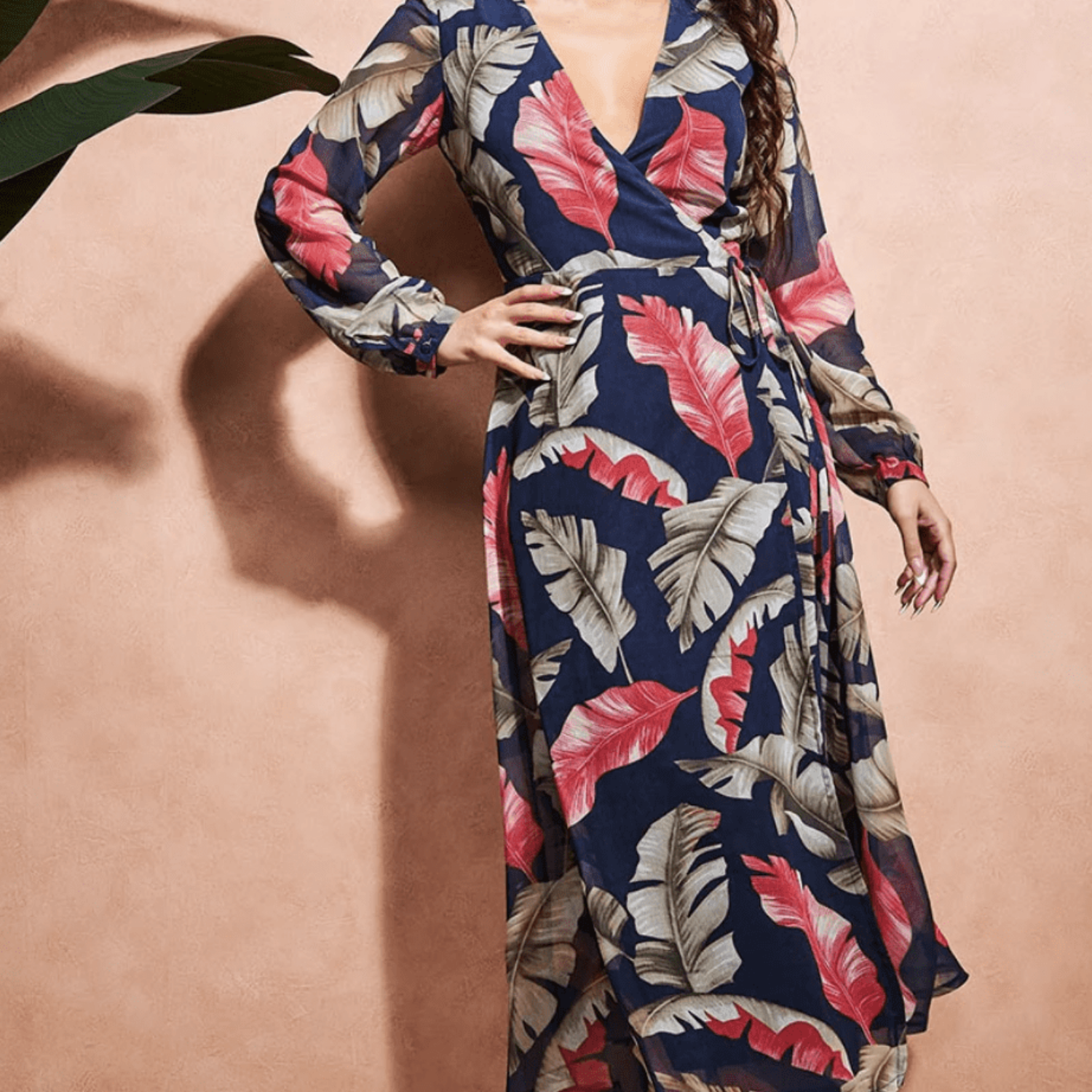 Harper Printed Wrap Midi Dress